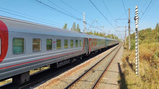 ЭП2К-179 с фирменным поездом №016А "Арктика" Москва - Мурманск на о.п. 7 км смотреть онлайн