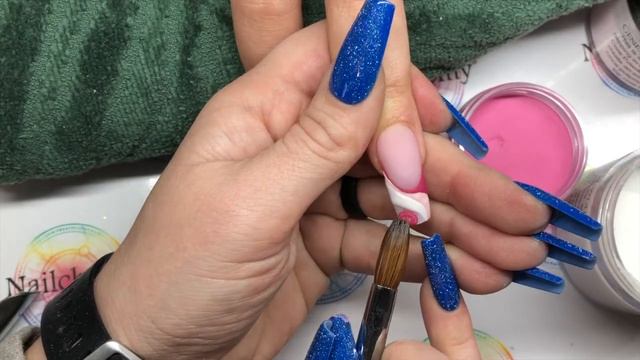 Pink & White Heart Bow Acrylic Nail Design смотреть онлайн