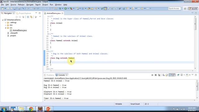Java Inheritance IS-A Relationship Animal (extends) | Java Tutorial смотреть онлайн