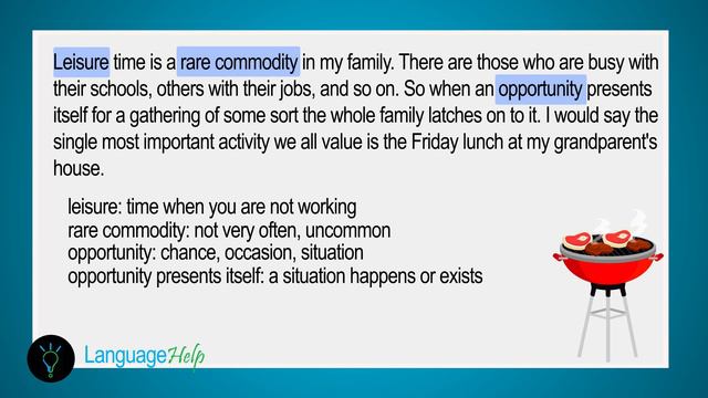 IELTS Speaking CUE CARD 2020 | Describe Leisure Activity With Family смотреть онлайн