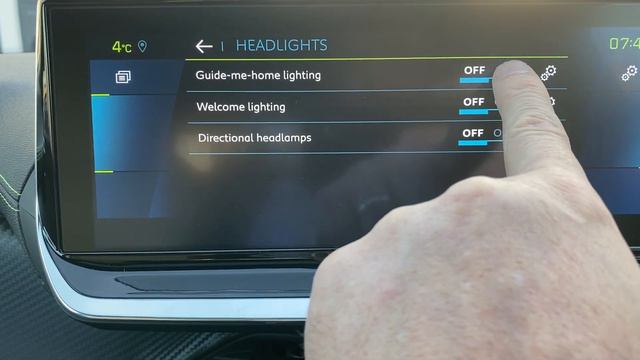 PEUGEOT 2008 HEADLIGHT SETTINGS, GUIDE ME HONE, WELCOME LIGHTING & DIRECTIONAL HEADLIGHTS