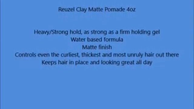 Reuzel Clay Matte Pomade 4oz