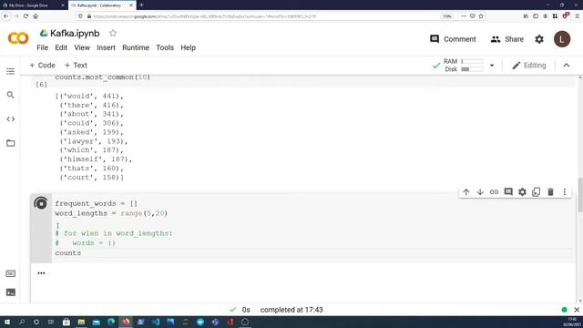 Python - Analysing word frequencies (Kafka - The Trial) смотреть онлайн