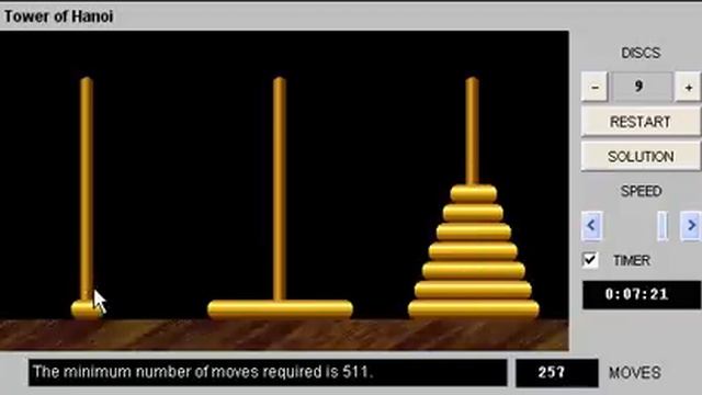 Tower of Hanoi 9 disc ! смотреть онлайн