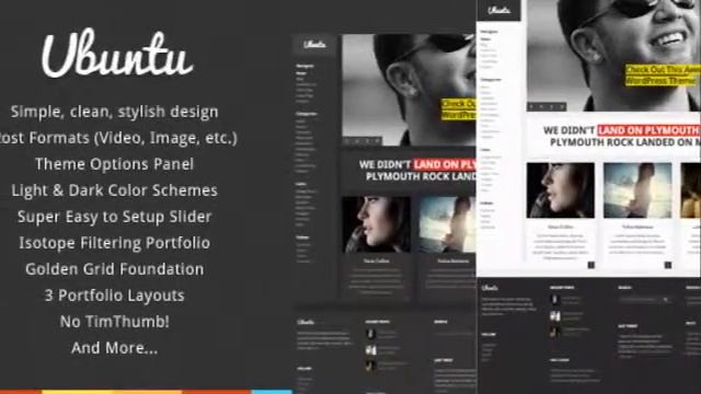 Ubuntu - Creative Portfolio WordPress Theme смотреть онлайн