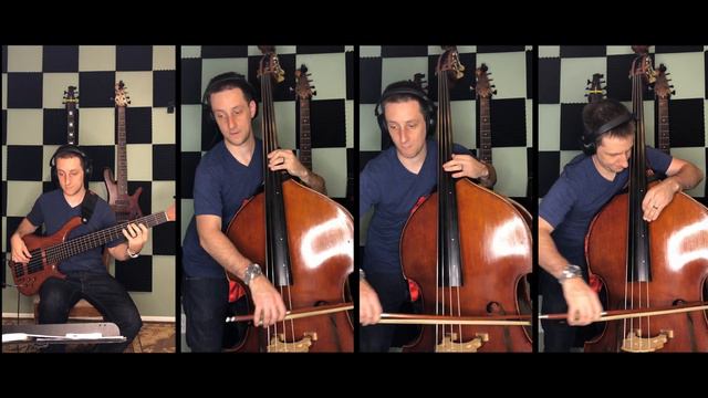 J.S. Bach Chorale number 2 "Ich dank die lieber herre" electric bass and upright bass quartet смотреть онлайн