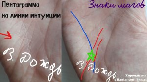 Пентаграмма на линии интуиции на руке. Знаки магов на ладони, хиромантия, Василиса Дождь
