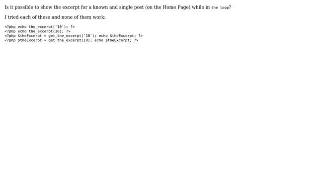Wordpress: How to Display a Single Post Excerpt? смотреть онлайн