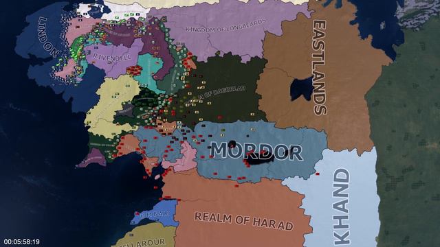 Lord Of The Rings - HOI4 Timelapse смотреть онлайн