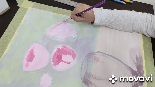 Рисуем пионы в вазе. Мариам 7 лет. смотреть онлайн