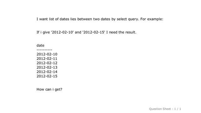 MySQL : How to get list of dates between two dates in mysql select query смотреть онлайн