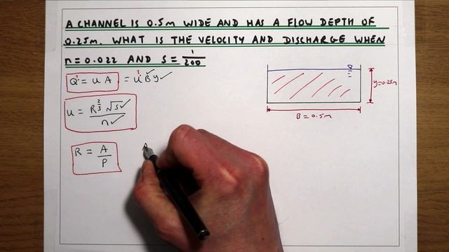 Manning’s equation to calculate velocity and discharge for a rectangular open channel смотреть онлайн