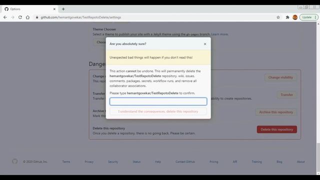 Delete a Repository in GitHub - (Nov 2020) смотреть онлайн