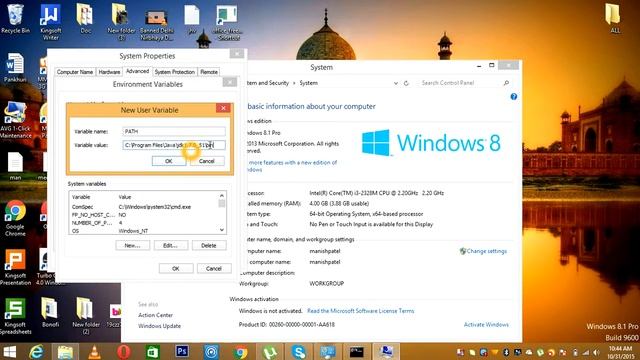 how to Set Path in Java in Windows 8 смотреть онлайн