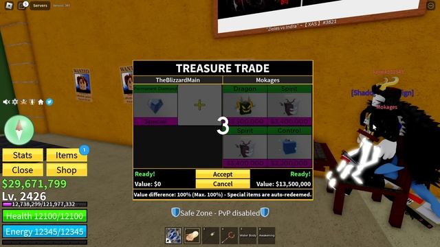 Trading EVERY Permanent Natural Fruit In 24 Hours In Blox Fruits