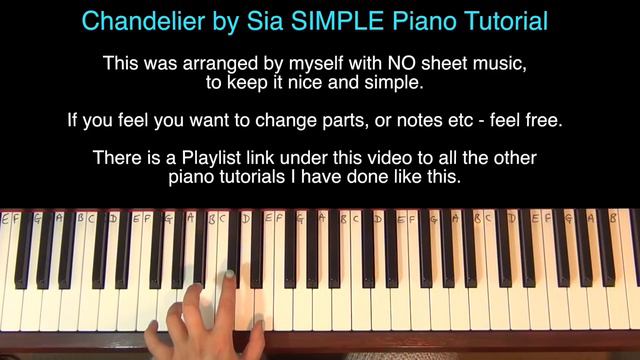 Chandelier by Sia | EASY Piano Tutorial смотреть онлайн