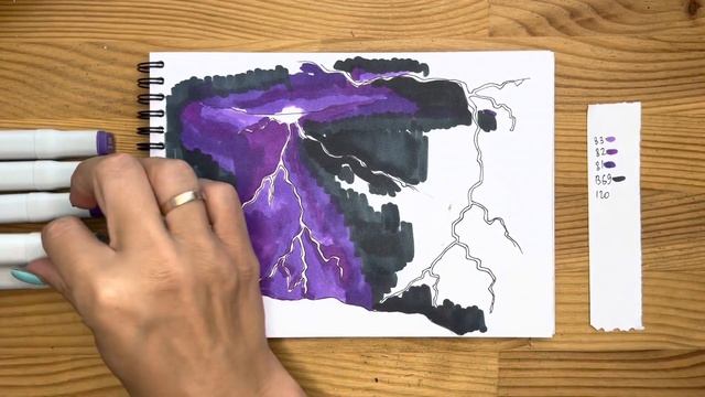 Как нарисовать молнию карандашом и скетч маркерами | Рисунок для детей, поэтапно и легко смотреть онлайн