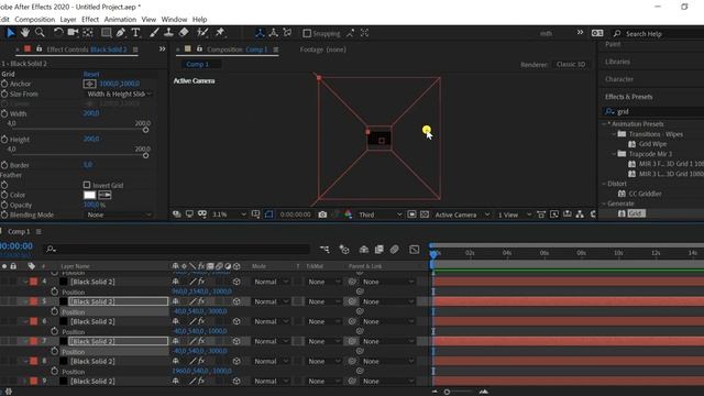 анимация 3д сетки в After effects смотреть онлайн