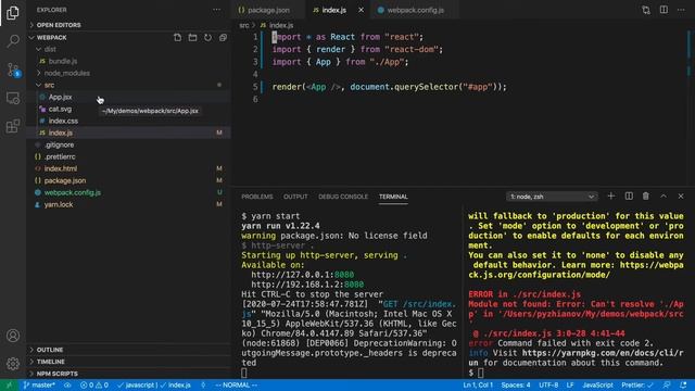 Конфигурация webpack для jsx, css, svg смотреть онлайн