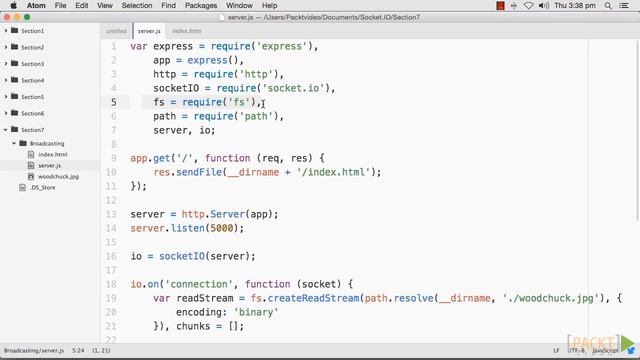 Socket.IO Solutions : Broadcasting an Image to Other Sockets | packtpub.com смотреть онлайн