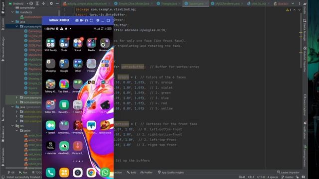 Cube in 3D for Android Studio | XML | JAVA смотреть онлайн