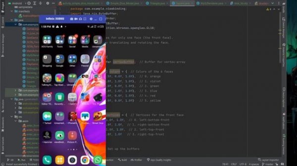 Cube in 3D for Android Studio | XML | JAVA