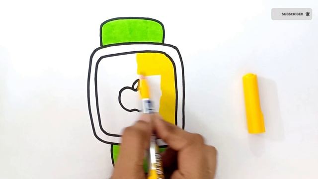 Apple watch drawing painting Coloring for kids toddlers | Draw apple watch #drawing смотреть онлайн