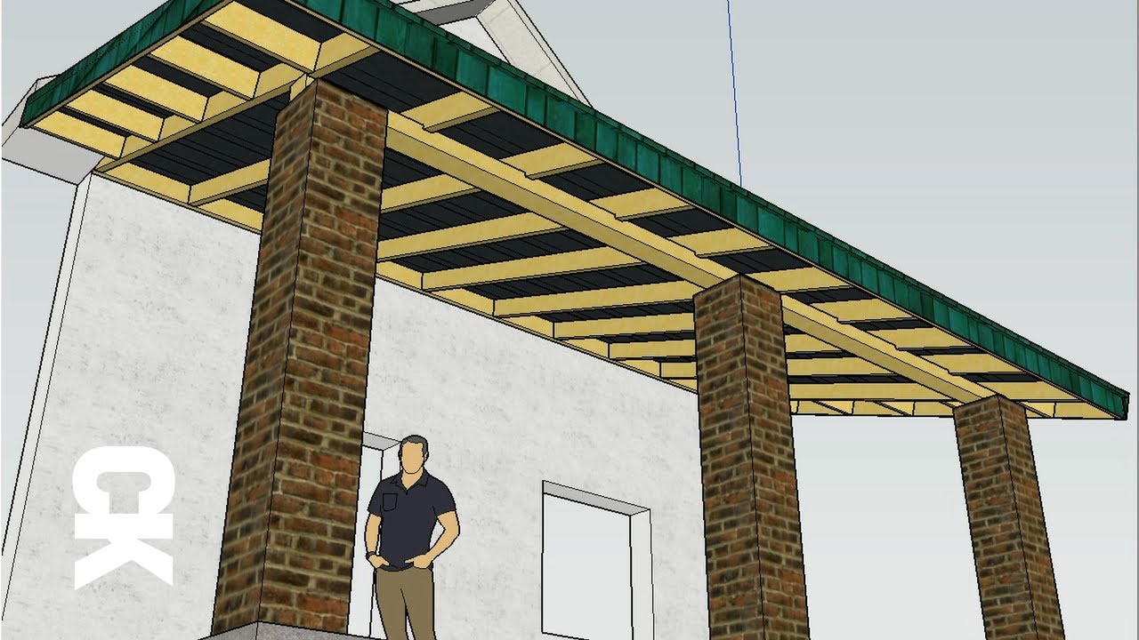 Виртуальное строительство односкатной крыши летней террасы / Серия 141 смотреть онлайн