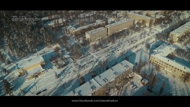 Зима в г. Горишние Плавни (ex. Комсомольск), aerokharkov, аэросъёмка смотреть онлайн
