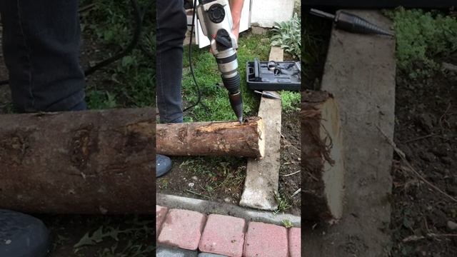 Обзор на насадку дровокол на перфоратор и дрель . Колит хорошо, если работать сбоку. Сверло дровоко смотреть онлайн