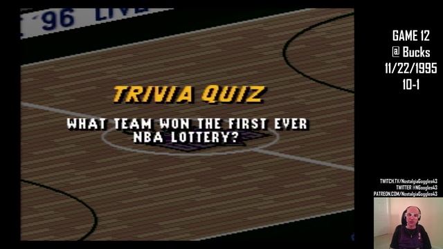 Let's Play NBA Live 96: Game 12 - Raptors @ Bucks