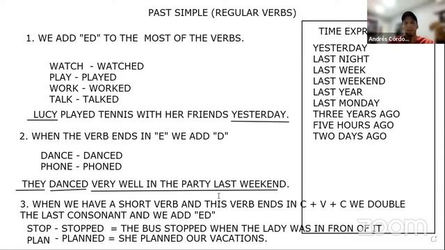 PAST SIMPLE REGULAR VERBS смотреть онлайн