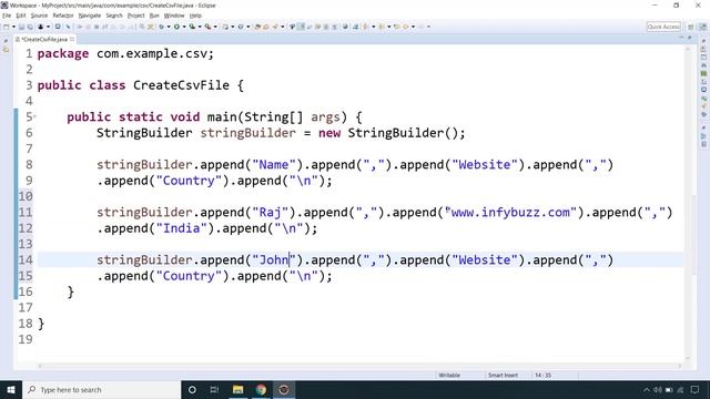 Create CSV File Using Java смотреть онлайн
