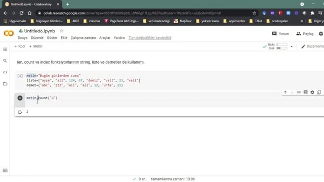 Python - len, count ve index fonksiyonlarının farklı veri türlerinde kullanımı смотреть онлайн