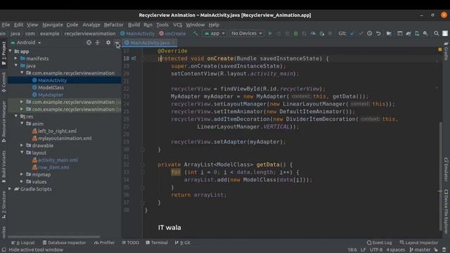 ANDROID - RECYCLERVIEW ANIMATION TUTORIAL IN JAVA смотреть онлайн