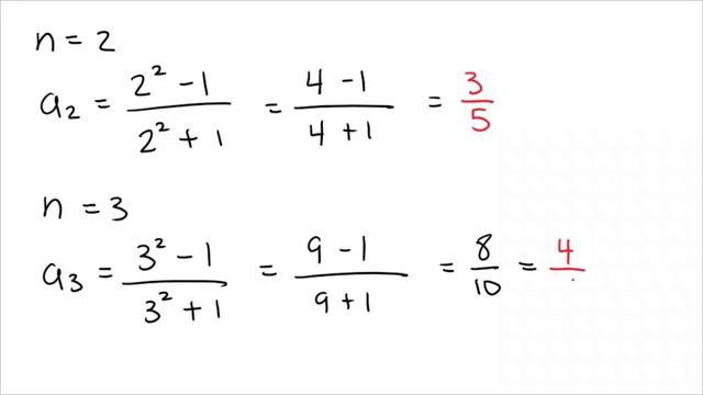 List the first five terms of the sequence. a_n = n^2 -1 / n^2 + 1 смотреть онлайн