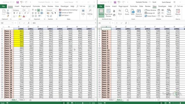 View & Compare Two Sheets SIDE-BY-SIDE in the Same Excel File смотреть онлайн