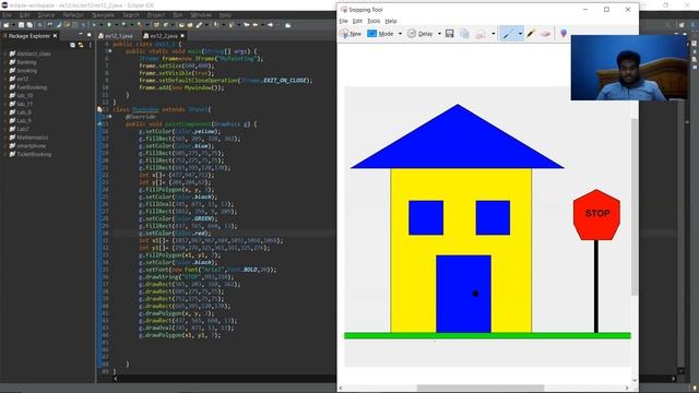 Programs to design the House and National Flag shapes using Java Swing and Graphics смотреть онлайн