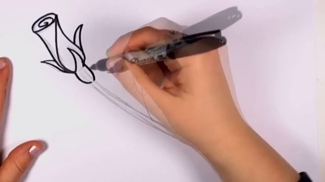 How to Draw a Rose for Beginners - Pink Rose Bud Art Tutorial CC смотреть онлайн