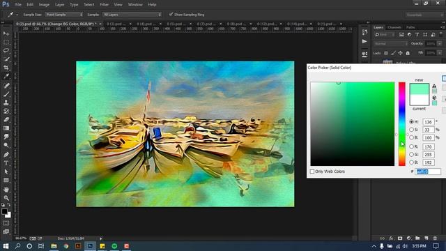 How to turn you photo into Watercolor Oil Painting with action | Photoshop effect смотреть онлайн