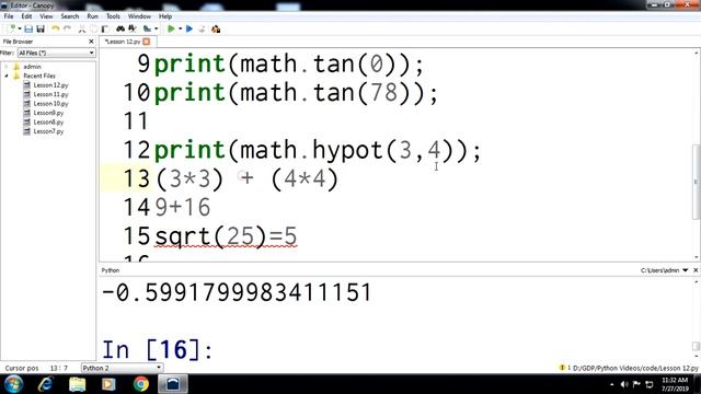 Mathematical functions Part - 3 | Lesson - 12 | Python in Hindi смотреть онлайн