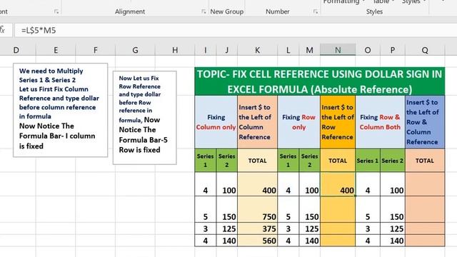 Fix cell reference using Dollar sign in Excel Formula (Absolute Reference) смотреть онлайн
