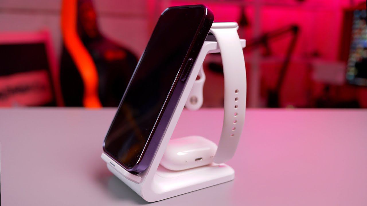 Беспроводное зарядное устройство 3 в 1 для iPhone и Samsung смотреть онлайн