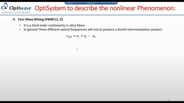 OptiSystem  Describing The Nonlinear Phenomena In Optical Fibers