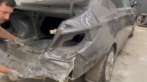 Восстановление заднего крыла Hyundai Solaris. Все предлагали только замену?