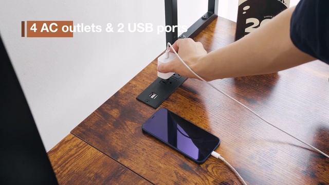 ?Yoobure L Shaped Desk With LED Strip & Power Outlet, ✨Reversible L-Shaped Computer Desk
