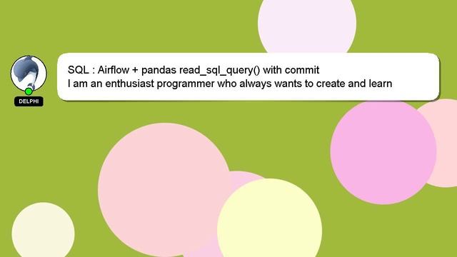 SQL : Airflow + pandas read_sql_query() with commit смотреть онлайн