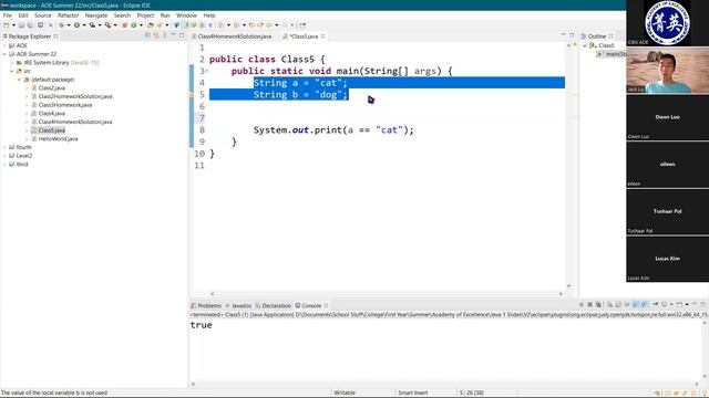 2022 Summer Java Level 1 Class 05 смотреть онлайн