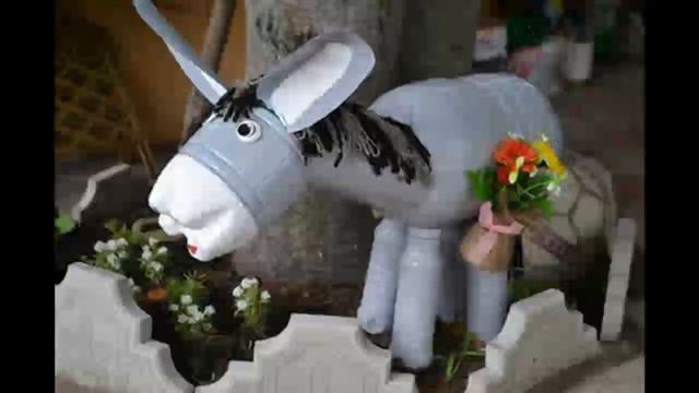 Ослик из пластиковых бутылок для сада, дачи и огорода смотреть онлайн