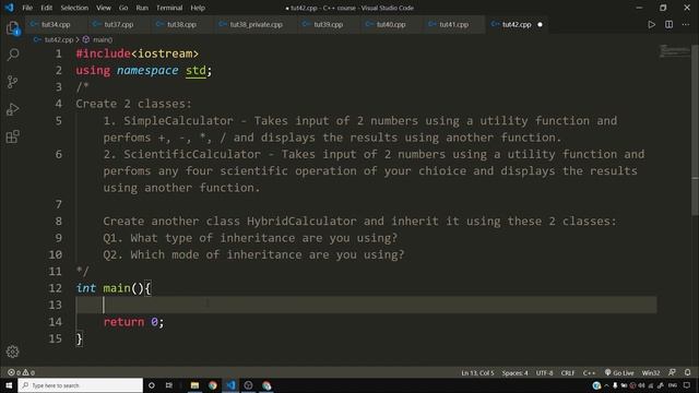 Exercise on C++ Inheritance | C++ Tutorials for Beginners #42 смотреть онлайн
